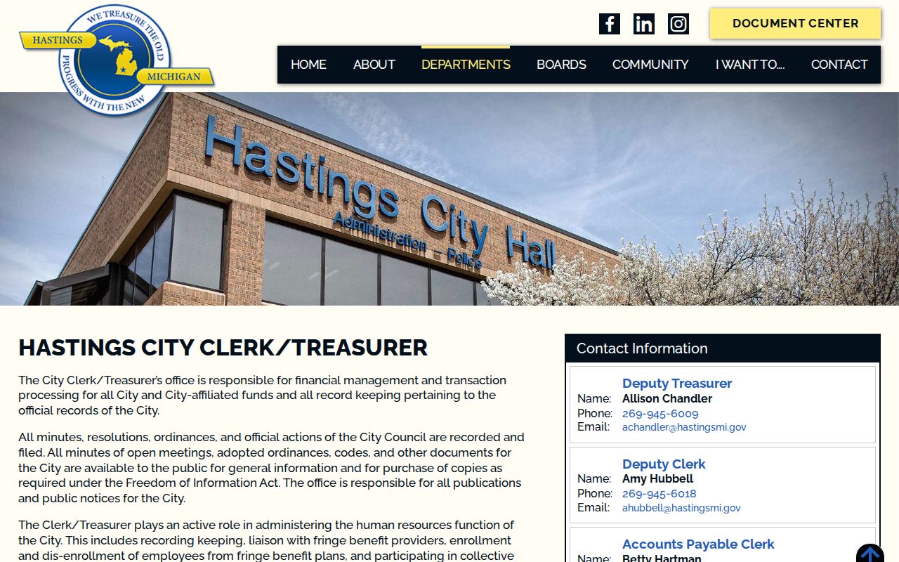 Hastings court records routing through the City Clerk and Treasurer
