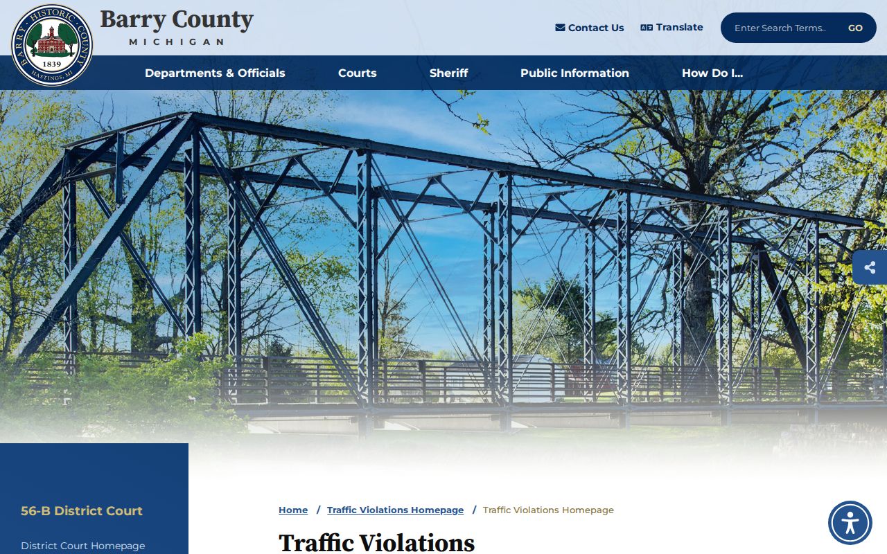 Barry County traffic court 56-B District Court traffic violations page