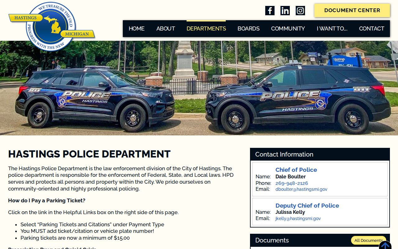 Barry County traffic court Hastings Police citation routing information